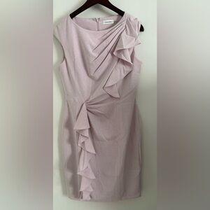 Calvin Klein Women's Pink Ruffle Dress Size 8